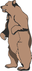 Brown Bear Standing Up with Paws - Captivating Clipart Design