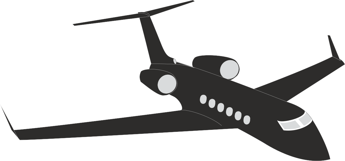 a black and white airplane with a white nose clip art png transparent Black and White Airplane Clipart with White Nose Design