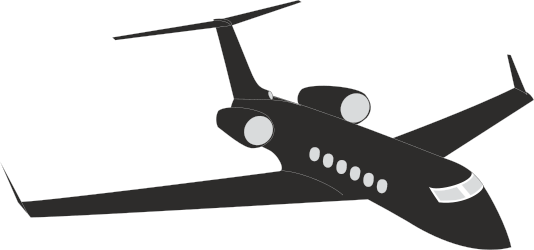 Black and White Airplane Clipart with White Nose Design