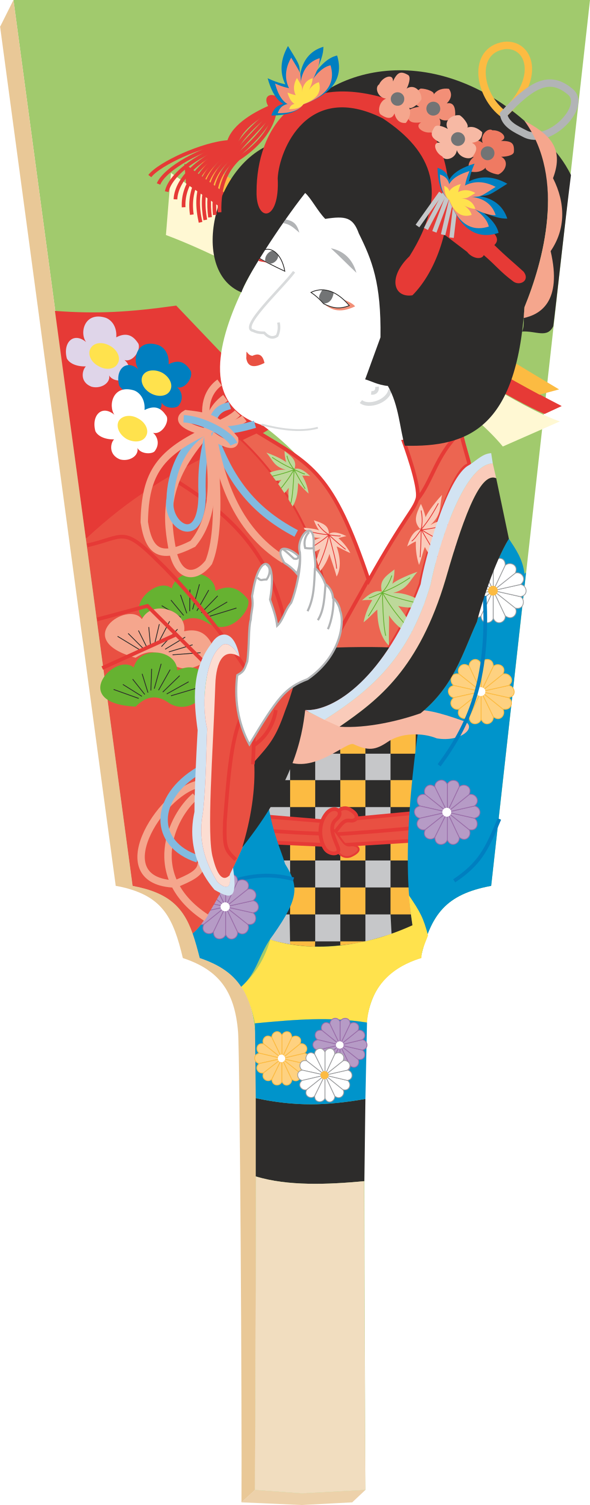 Geki in Red Kimono - Stunning Clipart for Asian Themes