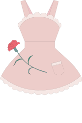 Pink Dress with Rose Clipart: Elegant Fashion Illustrations