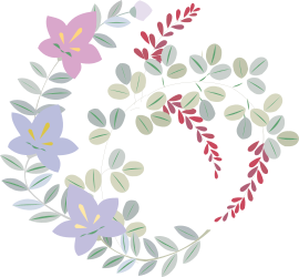 Wreath of Leaves and Flowers Clipart: Elegant Floral Design for Every Occasion