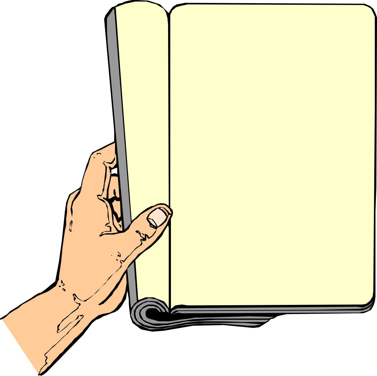 Borders and Business Handbook Clipart - Hand Holding an Open Book