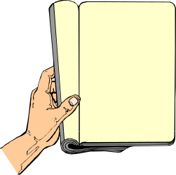 Borders and Business Handbook Clipart - Hand Holding an Open Book