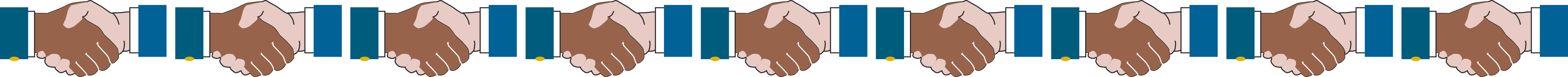 Borders and People Handshakes Clipart - 3G Graphics with Blue and Brown Patterns