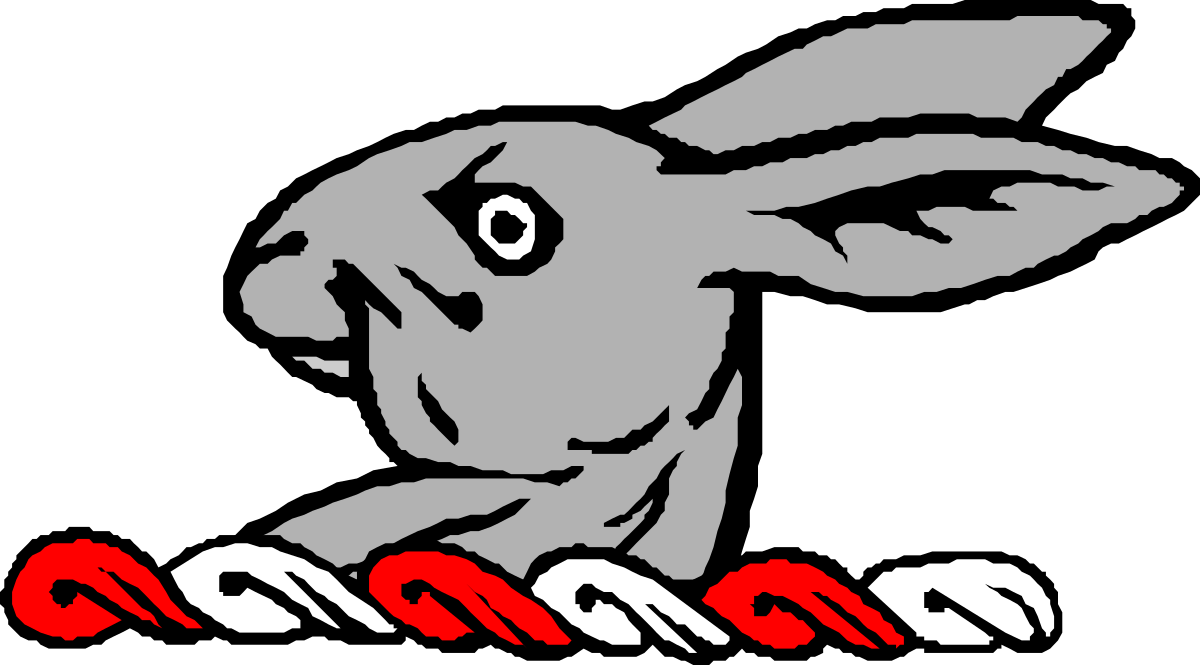 Rabbit Clipart with Bold 'Rabbit' Text - Playful and Fun Imagery
