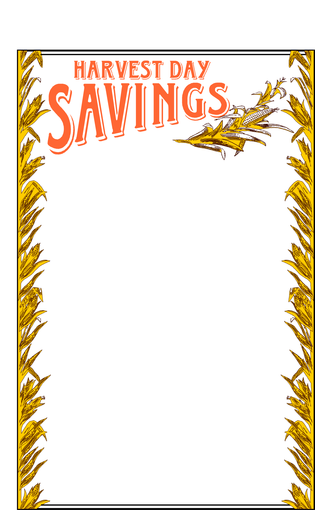 Borders for Business: White Paper with Vibrant Yellow, Red, and Orange Accents Clipart