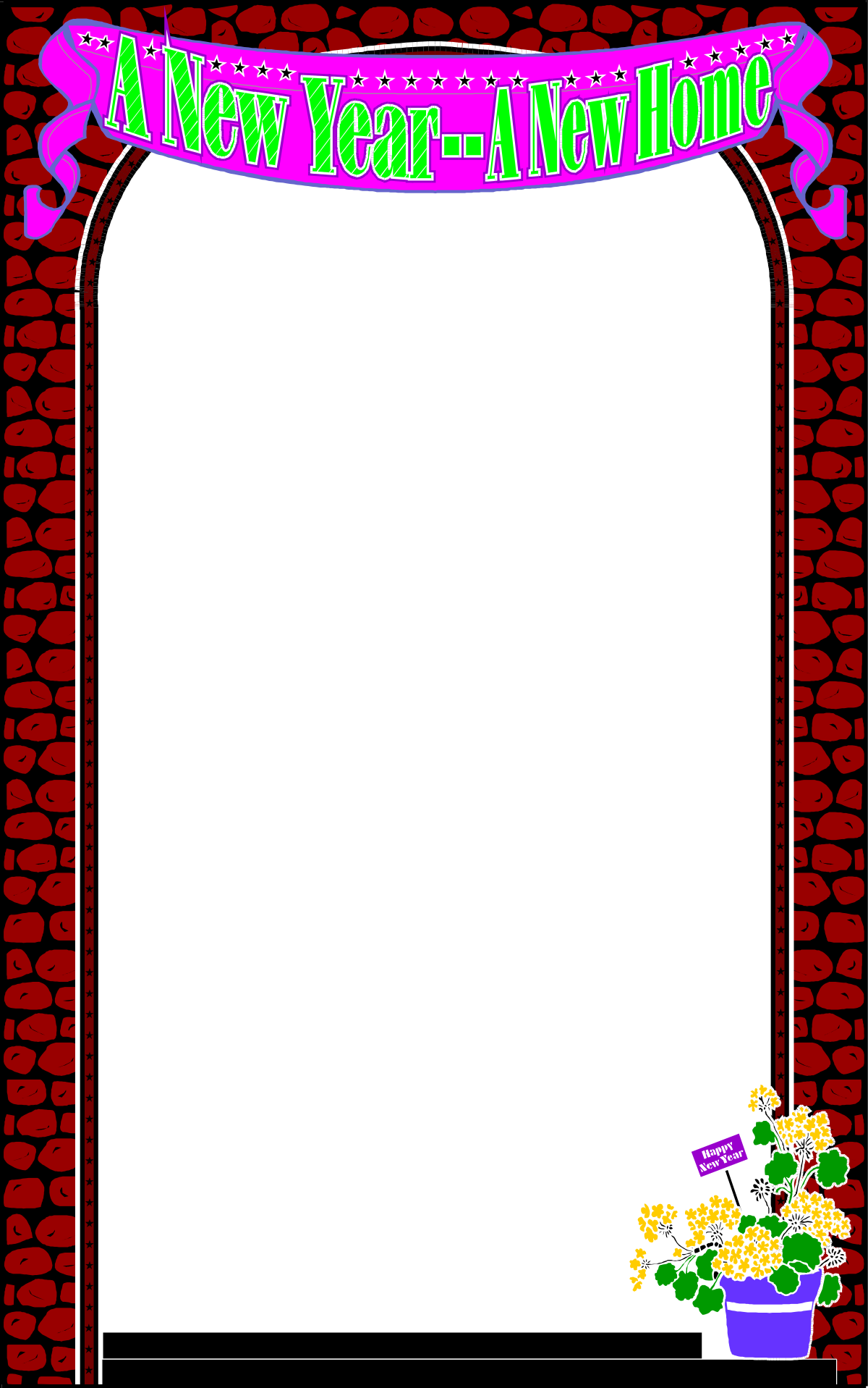 Pink Border Clipart: Elegant Blank Paper for Holiday Designs