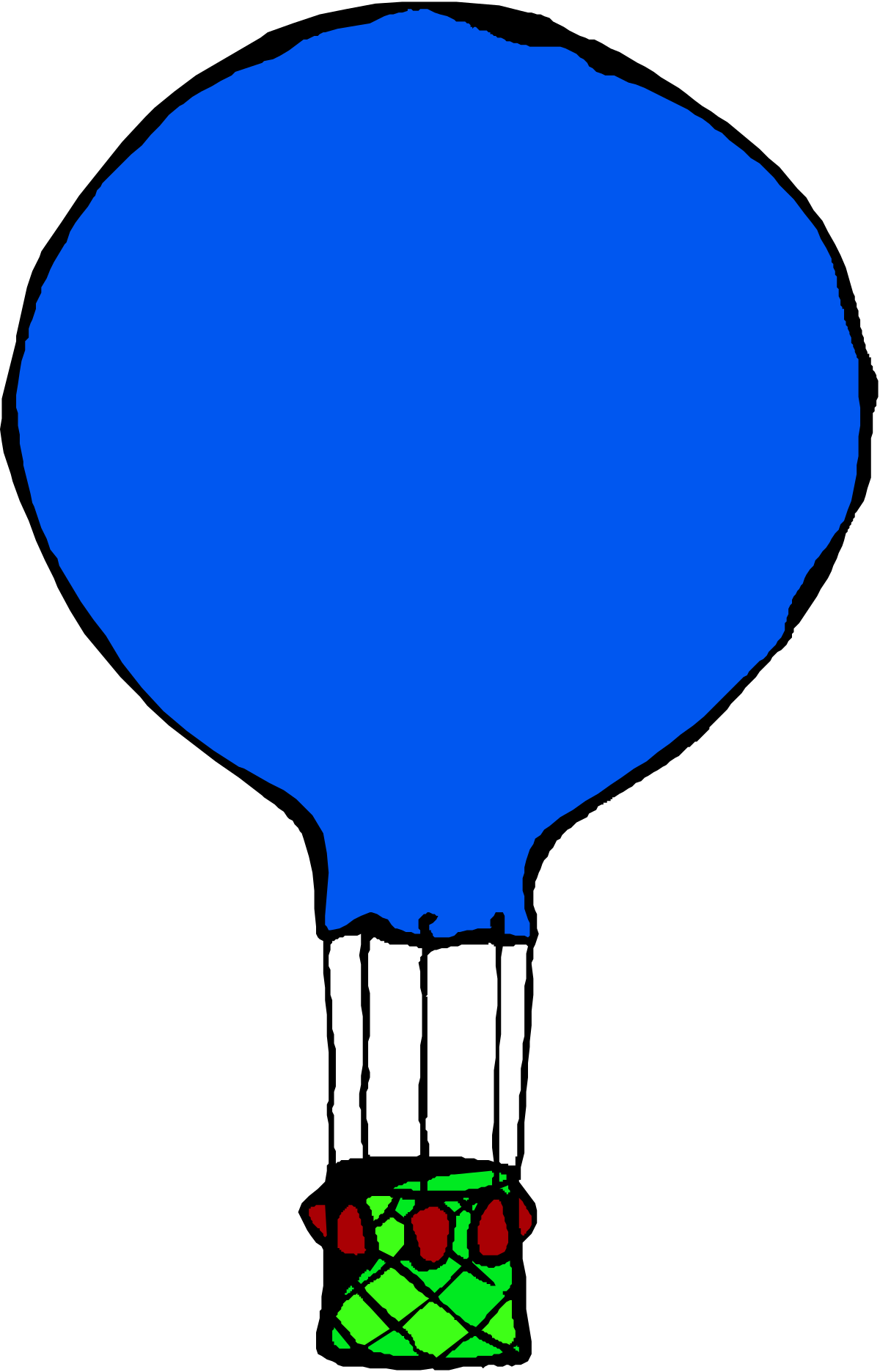 a blue hot air balloon with a green blanket clip art png transparent Blue Hot Air Balloon with Green Blanket - Captivating Clipart Scene