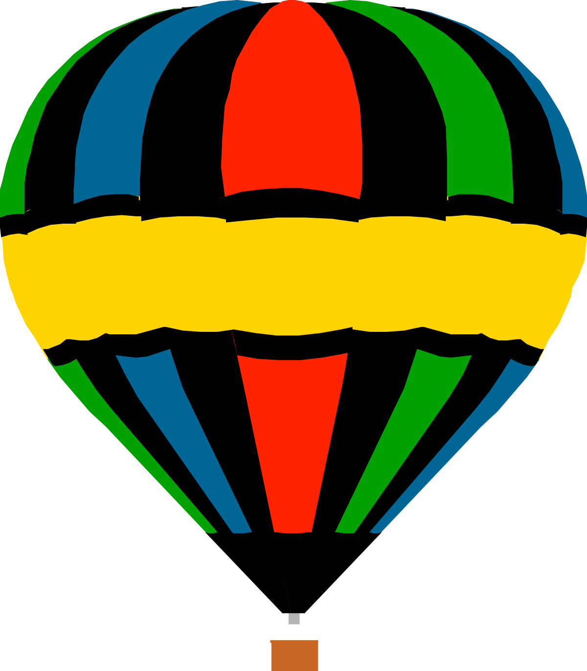 Hot Air Balloon with Yellow Stripe - Vibrant Clipart for Every Occasion
