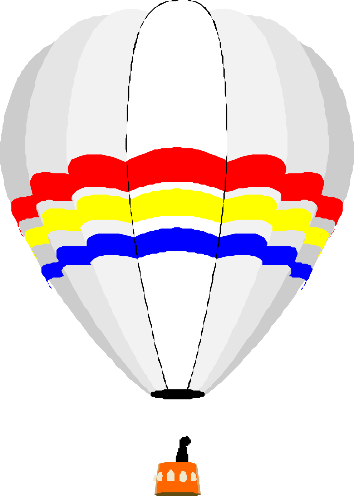 Hot Air Balloon with Rainbow Flag - Vibrant Clipart for Celebrations