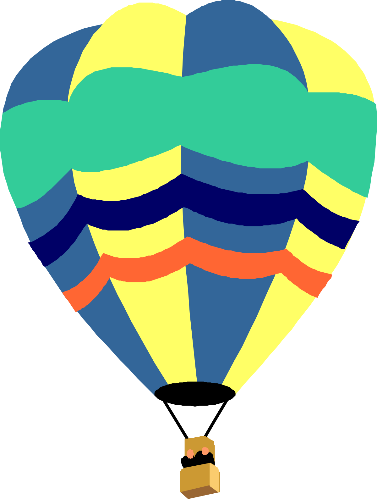 Hot Air Balloon with Box Clipart - Beautiful Adventure Scene
