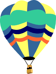 Hot Air Balloon with Box Clipart - Beautiful Adventure Scene