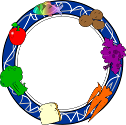 Vibrant Circle of Healthy Fruits and Vegetables Clipart