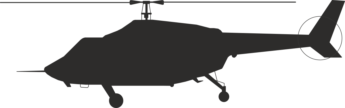 Helicopter Silhouette on Black Background - Dramatic Clipart