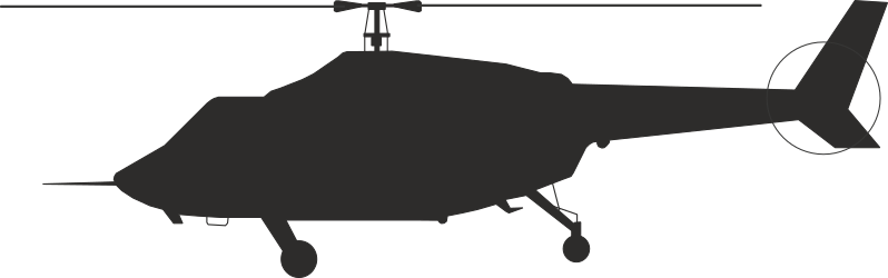 Helicopter Silhouette on Black Background - Dramatic Clipart