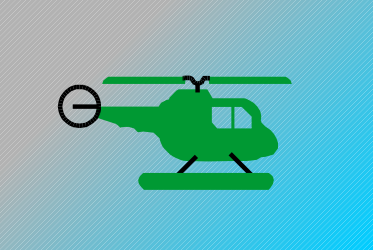Green Helicopter Clipart with Black Handle for Stylish Visuals