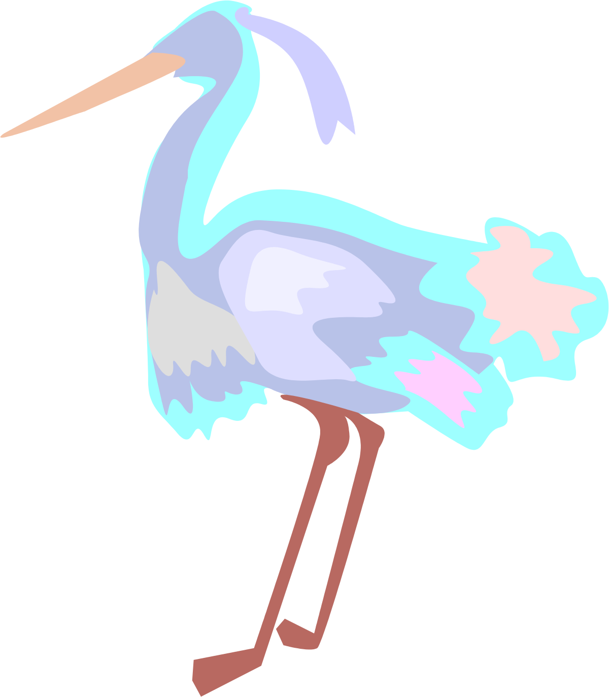 a blue bird with a long beak and a long neck clip art png transparent Blue Bird with Long Beak and Neck Clipart - Elegant Avian Illustration