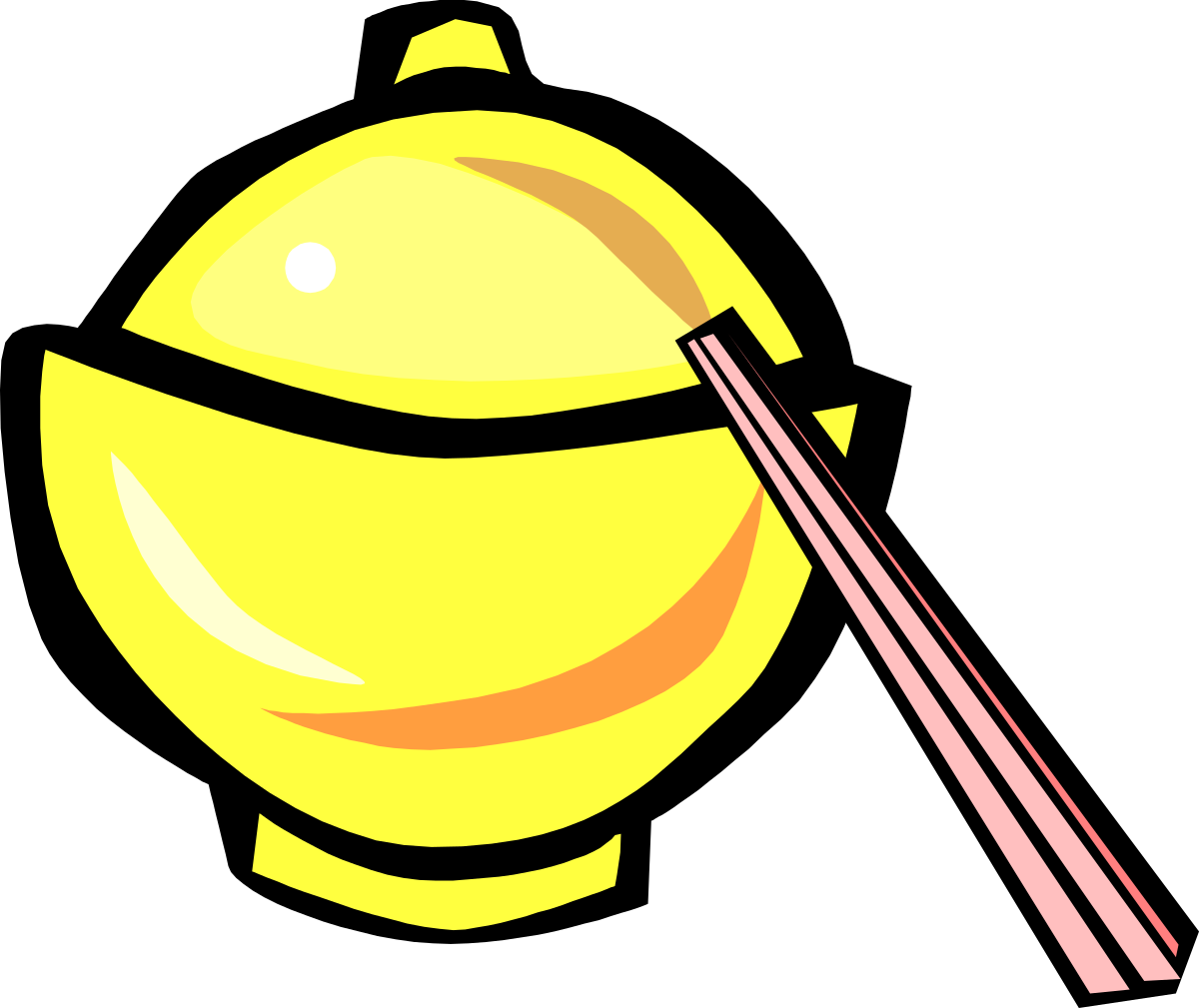 Yellow Ball with Chops - Fun and Playful Clipart