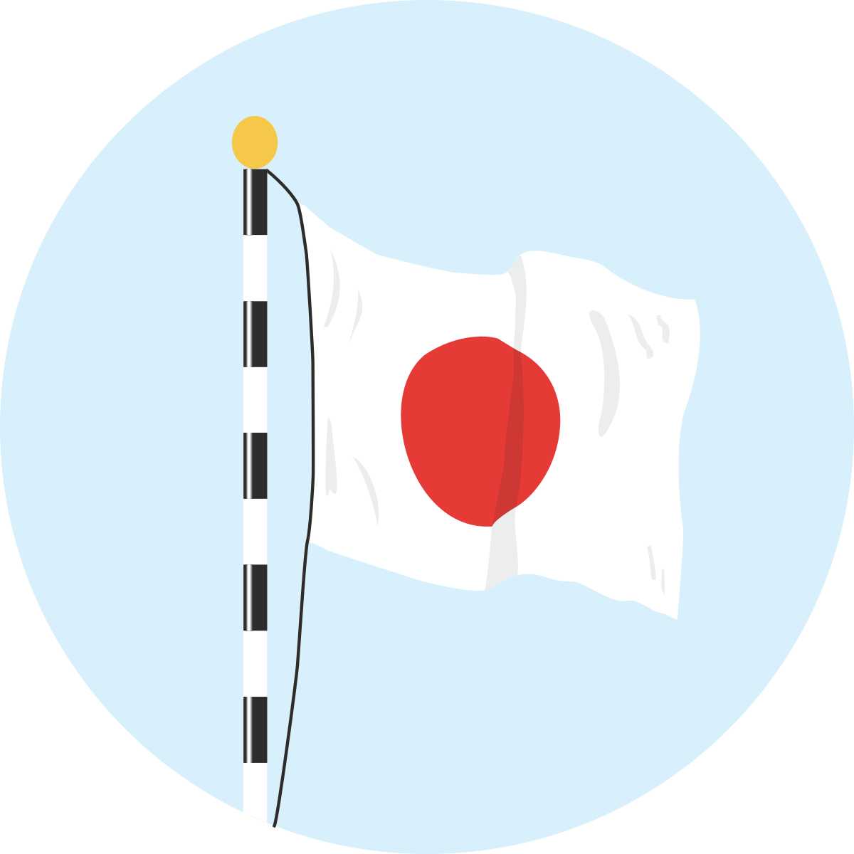 Red Circle Flag Clipart for Vibrant Visuals