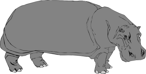 Rhino Clipart: Stunning Black Background Illustration