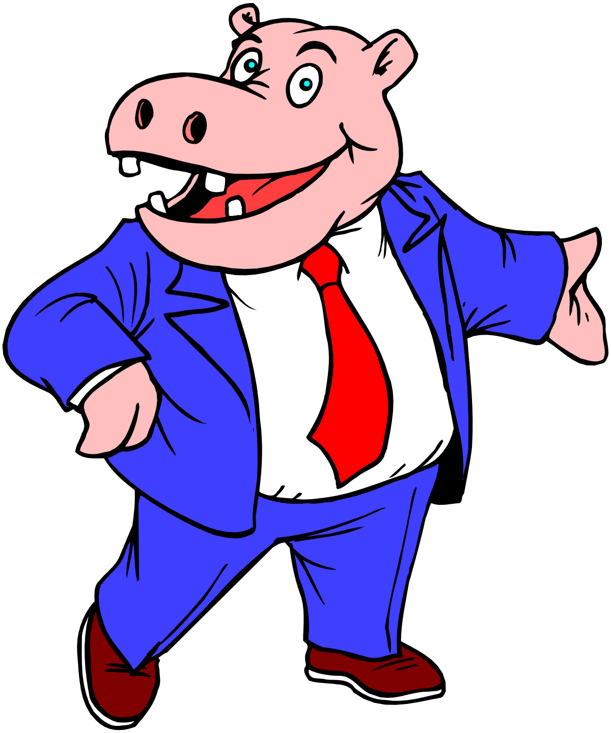 Cartoon Pig in Suit and Tie - Fun Clipart for Unique Projects