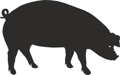 Black and White Silhouette of a Pig - Perfect for Your Creative Projects