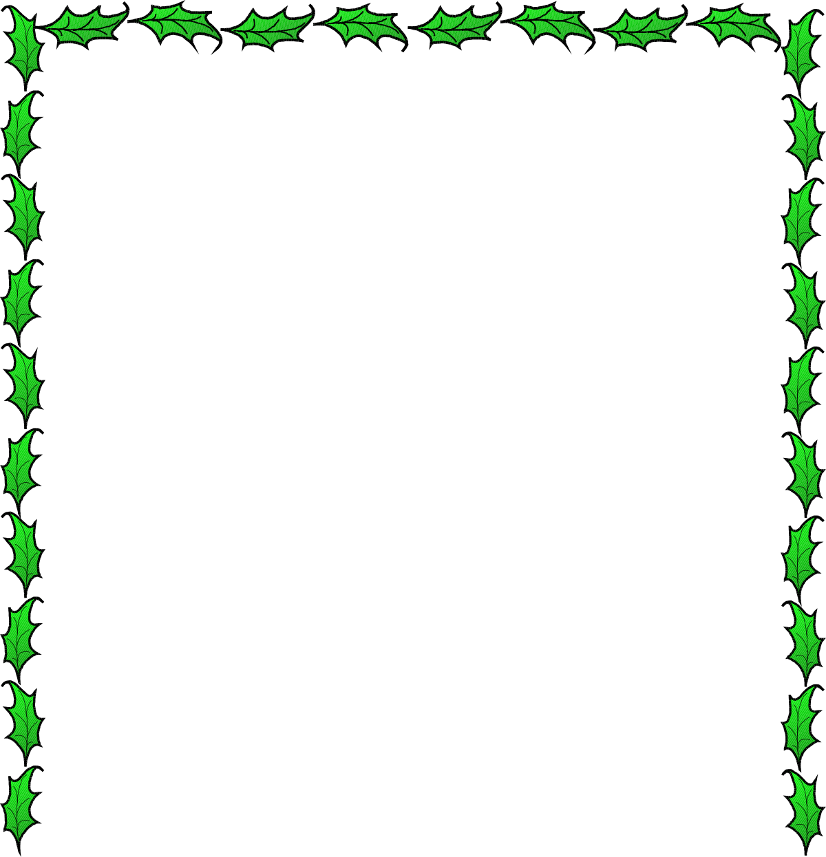 a green frame with leaves clip art png transparent Green Leaf Borders for Holiday Celebrations Clipart