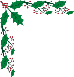 BORDERS,HOLIDAY,HOLLYB clipart