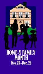 Purple House Family Silhouette Clipart for Creative Projects