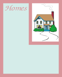 Charming House Clipart with Chimney - Business Borders and 3G Graphics