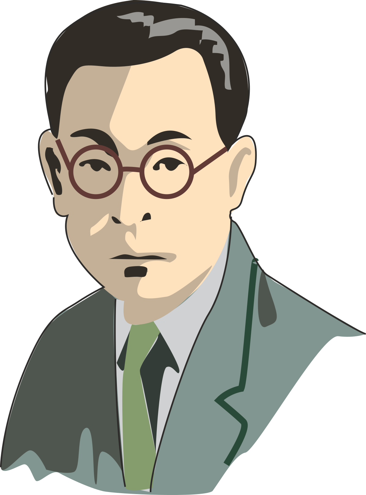 Businessman with Glasses in Suit Clipart - Professional and Stylish