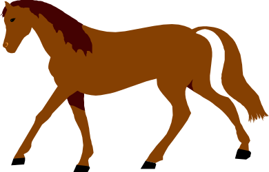 Horse Walking Silhouette on Black Background Clipart