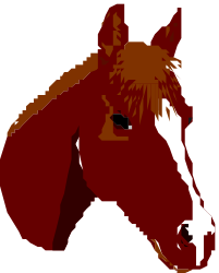 Horse Head Clipart with Vibrant Red Mane