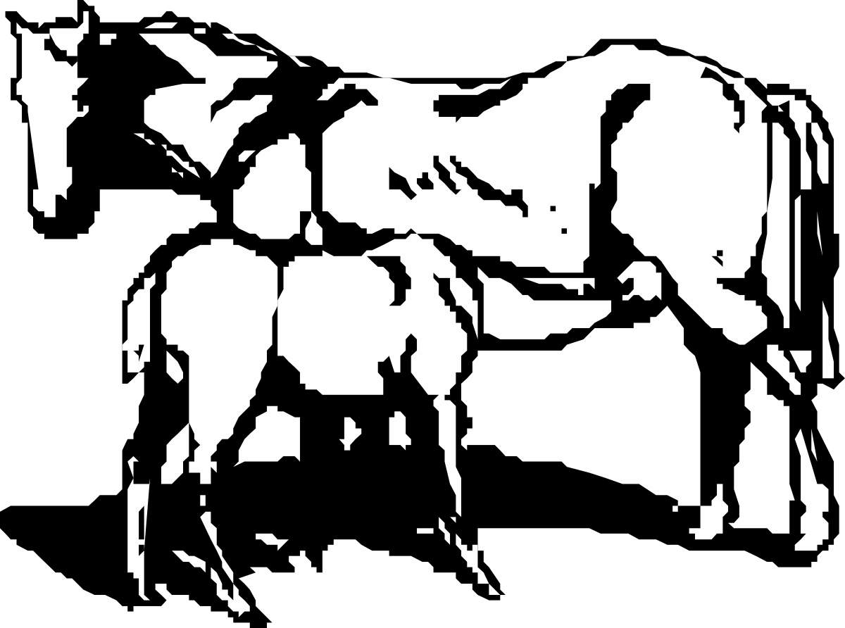 White Horse Silhouette Against Black Background - Stunning Clipart