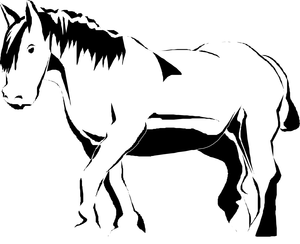 Horse Silhouette on Black Background - Elegant Clipart Design