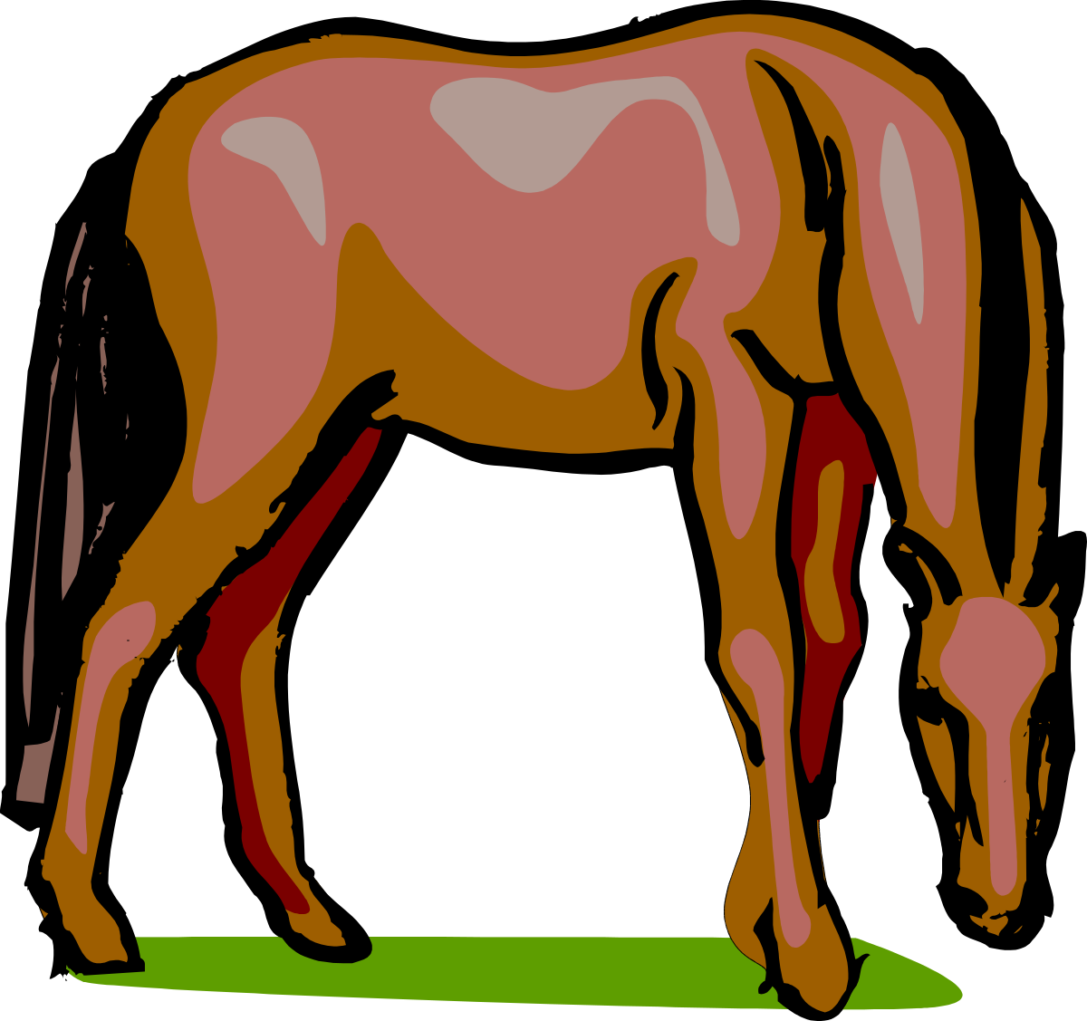 Horse Grazing on a Green Field - Captivating Clipart Illustration