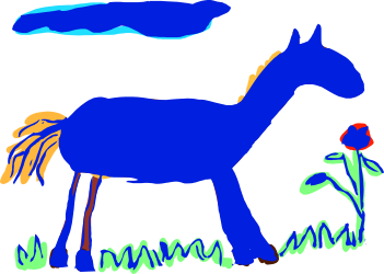 Blue Horse with Red Rose - Stunning Clipart for Creative Projects