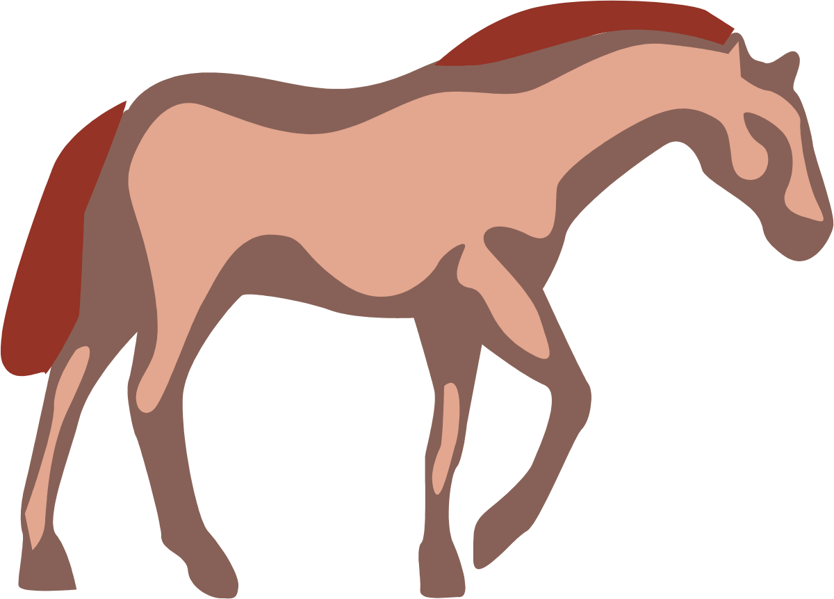 Horse with Red Mane and Brown Coat - Vibrant Clipart for Creative Projects