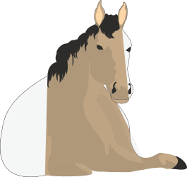 Horse Sitting Down on the Ground - Charming Clipart Collection