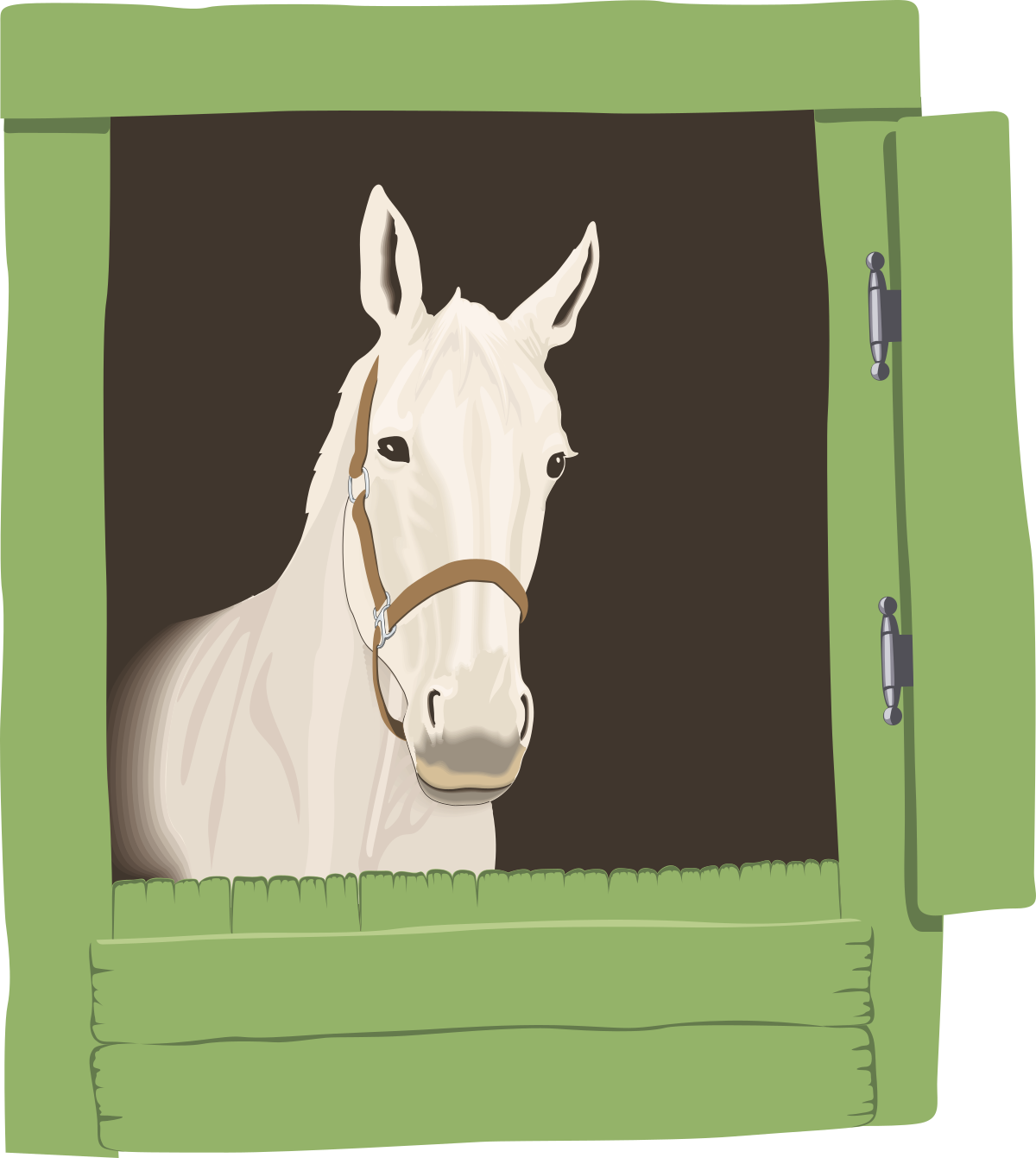 Horse Looking Out of Window Clipart - Charming Animal Scene