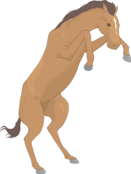 Horse Standing on Hind Legs Clipart - Dynamic Animal Illustration