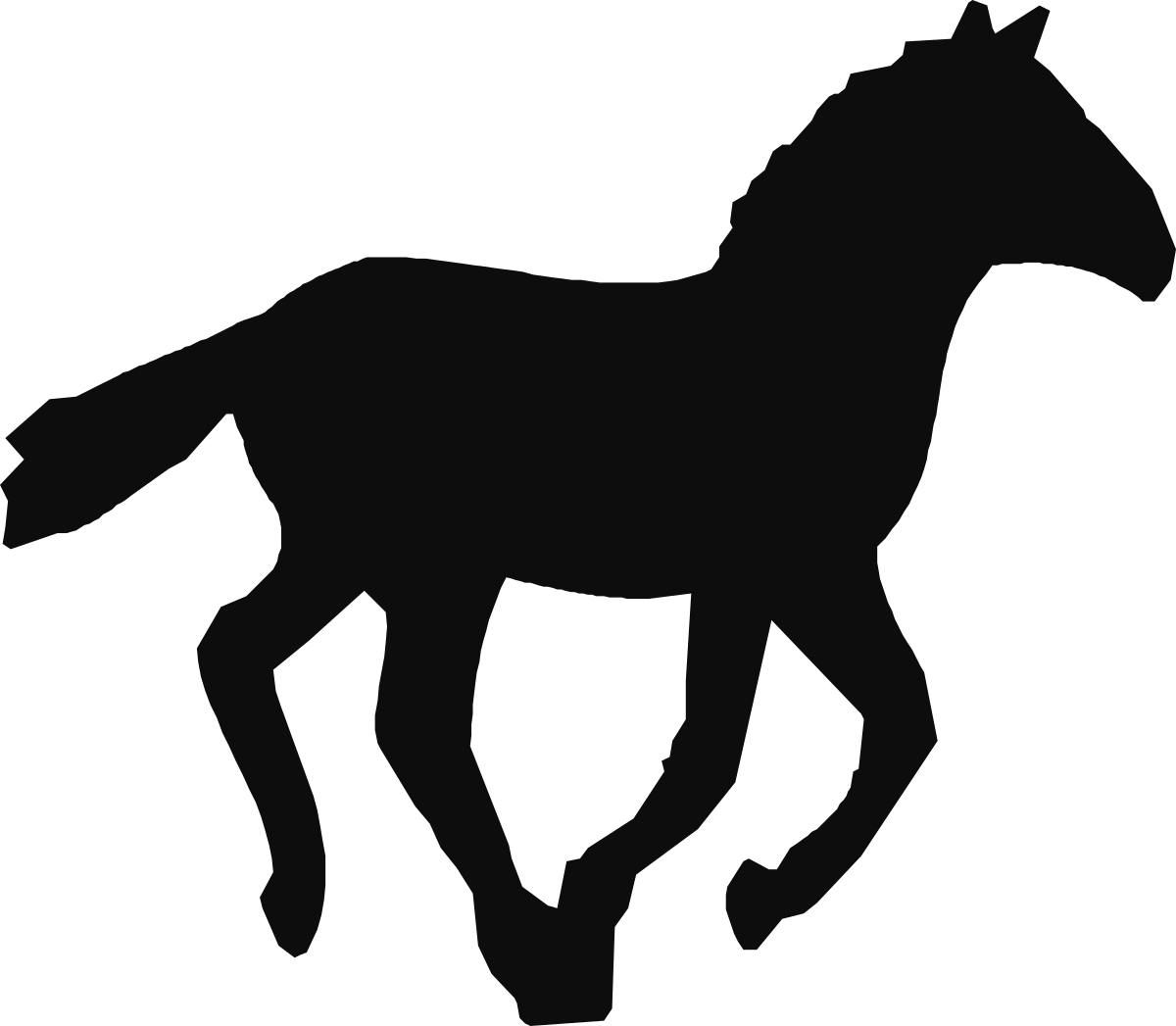 Black and White Horse Silhouette Clipart for Versatile Use