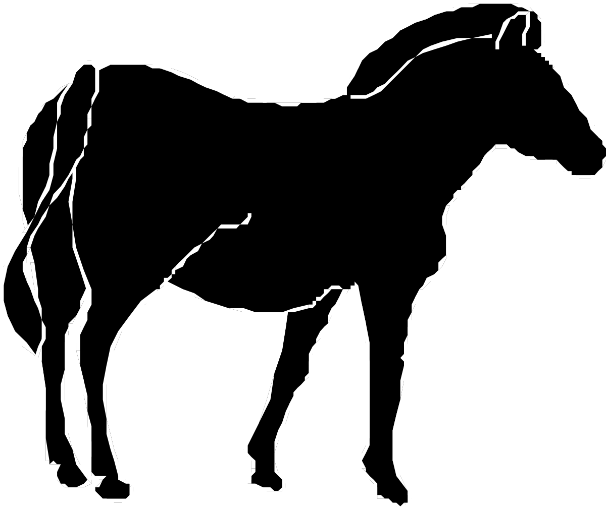 Horse Silhouette on Black Background - Stunning Clipart Visuals