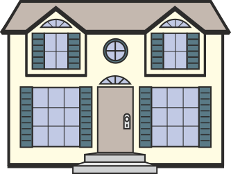 House with Windows and Shutters Clipart: Charming Home Illustrations