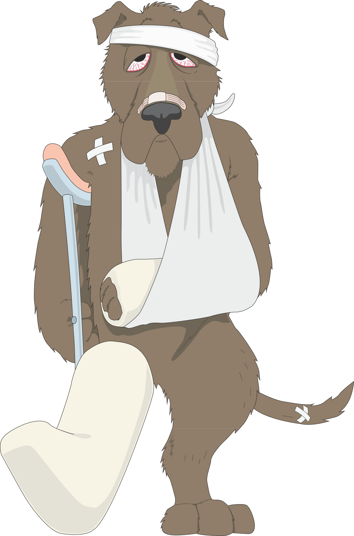 Bear with Bandage and Knife Clipart - Ideal for Creative Projects