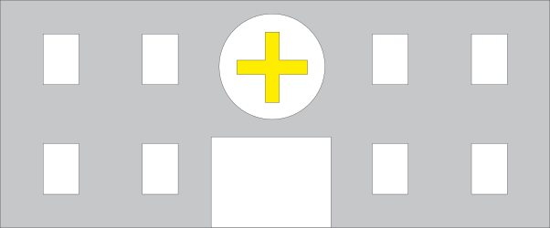 Yellow Cross Clipart: Roadside Symbol for Safety