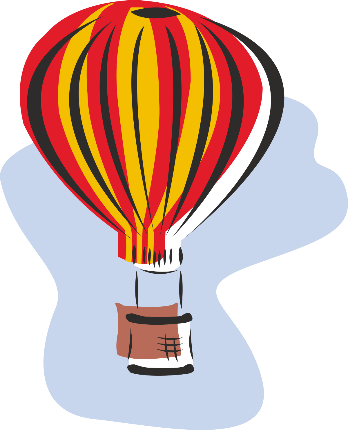Hot Air Balloon Clipart with Brown Bag - Perfect for Your Projects