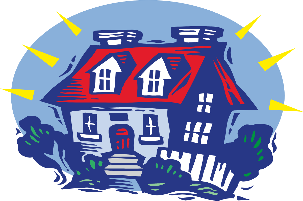 a house with a red roof and a blue sky clip art png transparent House with Red Roof and Blue Sky Clipart for Charming Designs