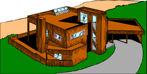 House with Car Clipart: Charming Home Scene for Your Projects